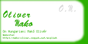 oliver mako business card