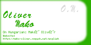 oliver mako business card